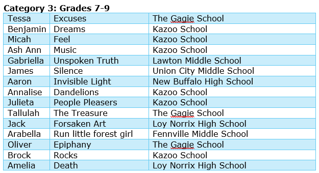 category 3 winning poems